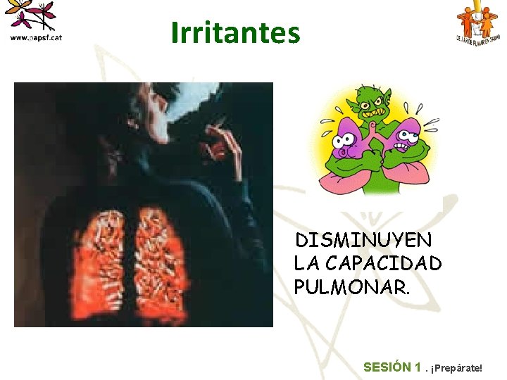 Irritantes DISMINUYEN LA CAPACIDAD PULMONAR. SESIÓN 1. ¡Prepárate! 