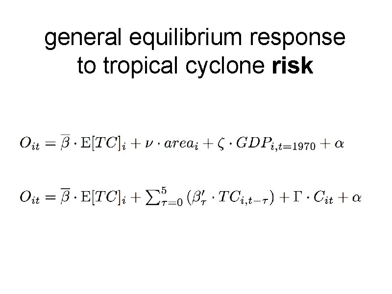 general equilibrium response to tropical cyclone risk 