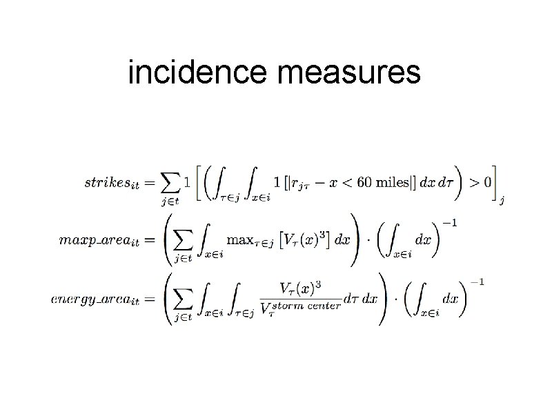 incidence measures 