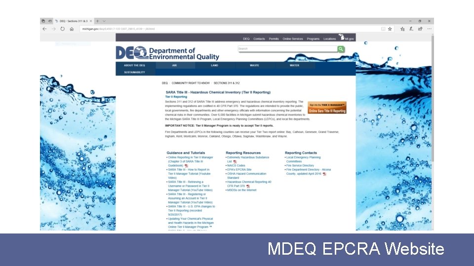 MDEQ EPCRA Website 