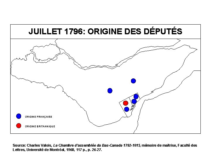JUILLET 1796: ORIGINE DES DÉPUTÉS ORIGINE FRANÇAISE ORIGINE BRITANNIQUE Source: Charles Valois, La Chambre