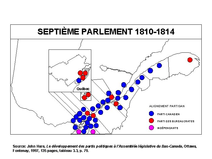 SEPTIÈME PARLEMENT 1810 -1814 Québec T. -R. ALIGNEMENT PARTISAN PARTI CANADIEN PARTI DES BUREAUCRATES