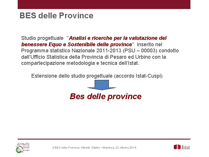 BES delle Province Studio progettuale ‘‘Analisi e ricerche per la valutazione del benessere Equo