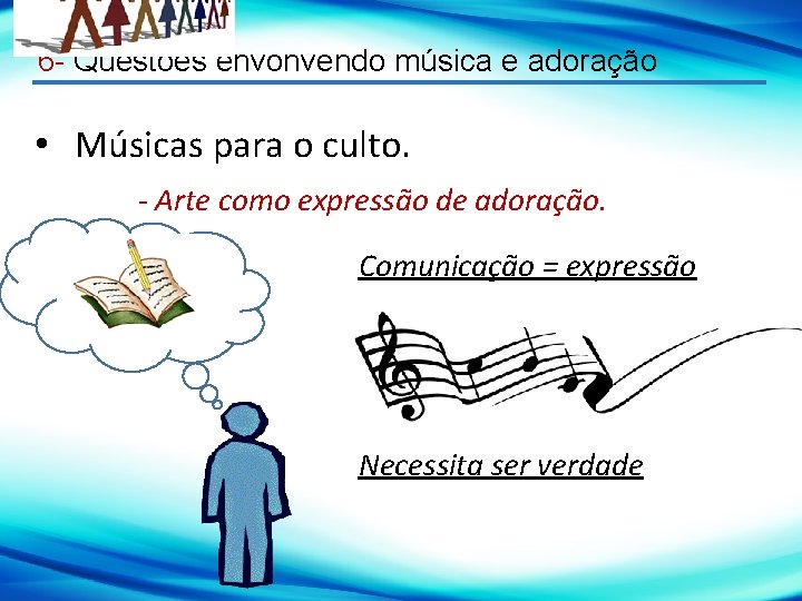 6 - Questões envonvendo música e adoração • Músicas para o culto. - Arte