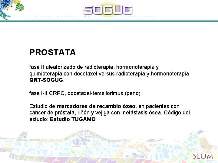 PROSTATA fase II aleatorizado de radioterapia, hormonoterapia y quimioterapia con docetaxel versus radioterapia y