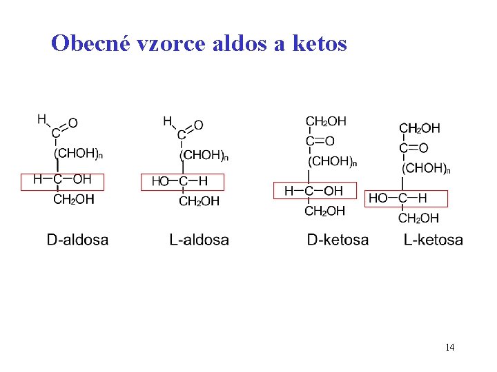 Obecné vzorce aldos a ketos 14 