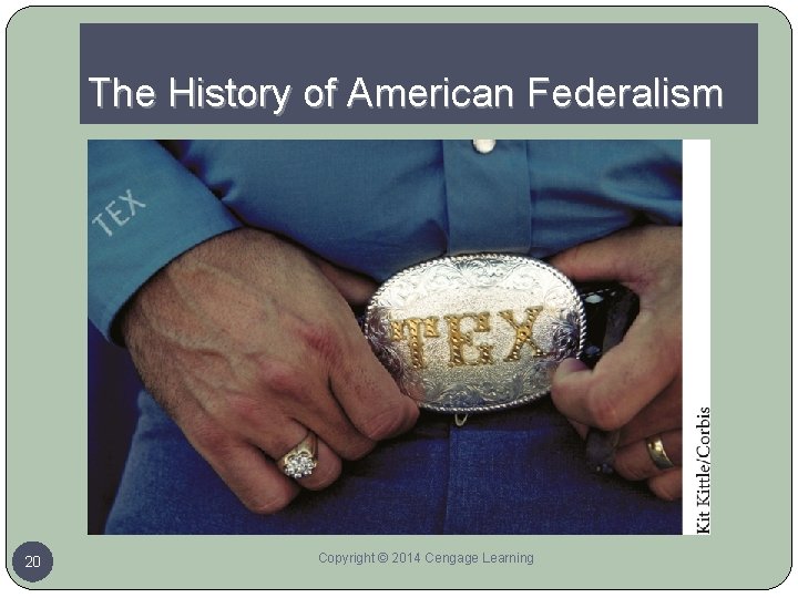 The History of American Federalism 20 Copyright © 2014 Cengage Learning 