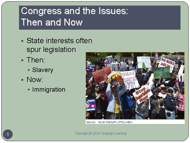 Congress and the Issues: Then and Now § State interests often spur legislation §