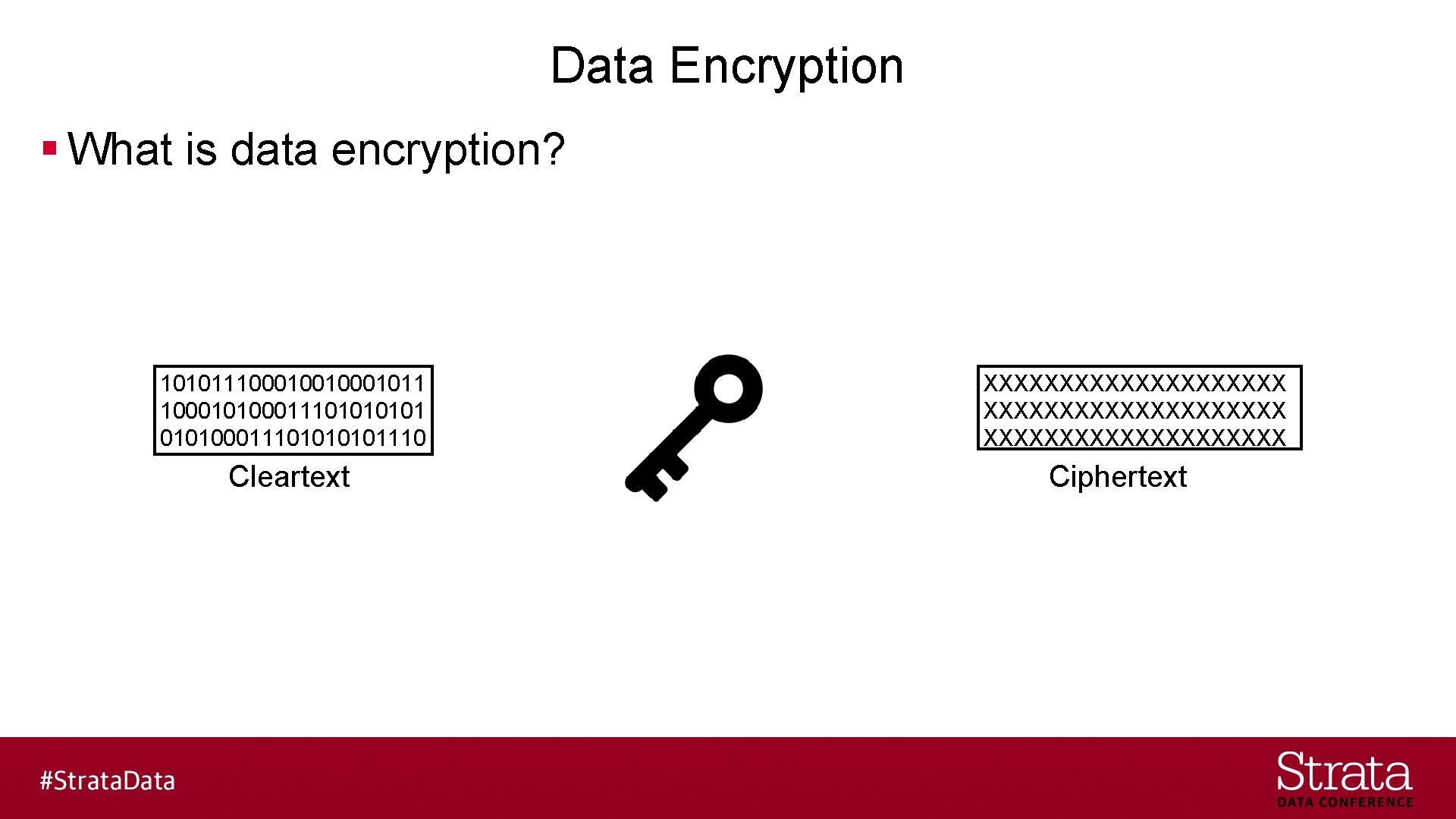 Data Encryption § What is data encryption? 10101110001001011 10001010001110101110 Cleartext XXXXXXXXXXXXXXXXXXXX Ciphertext 