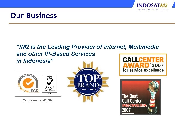 Our Business “IM 2 is the Leading Provider of Internet, Multimedia and other IP-Based
