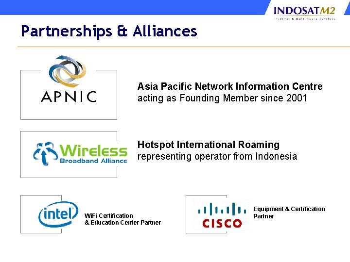 Partnerships & Alliances Asia Pacific Network Information Centre acting as Founding Member since 2001