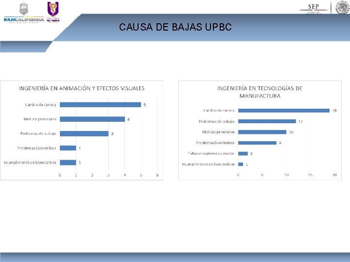 CAUSA DE BAJAS UPBC 