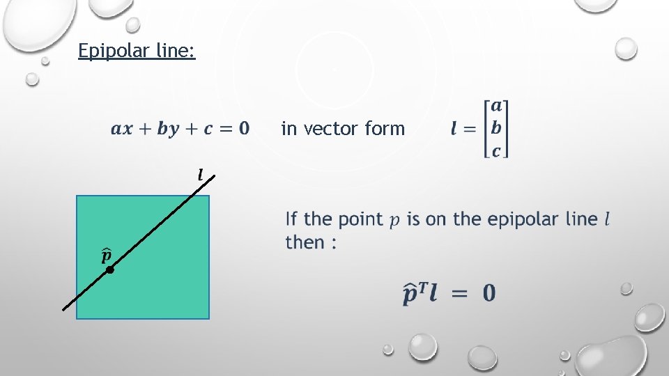 Epipolar line: in vector form 