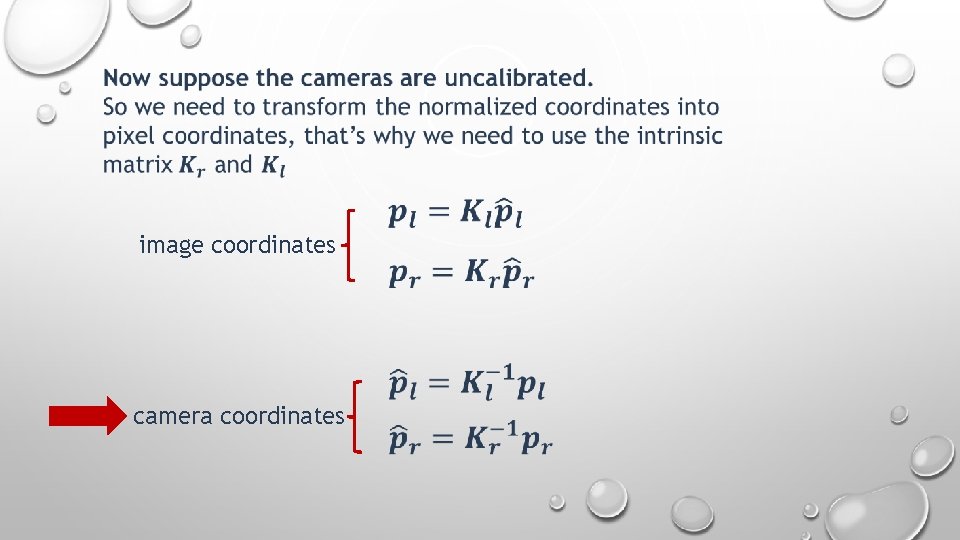 image coordinates camera coordinates 