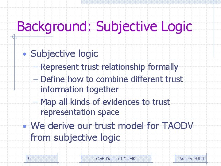 TAODV A Trust Model Based Routing Protocol for