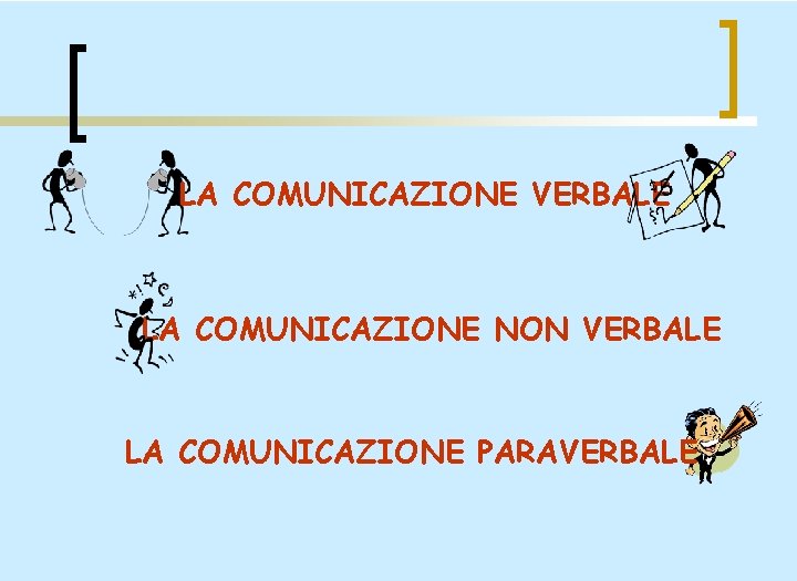 LA COMUNICAZIONE VERBALE LA COMUNICAZIONE NON VERBALE LA COMUNICAZIONE PARAVERBALE 