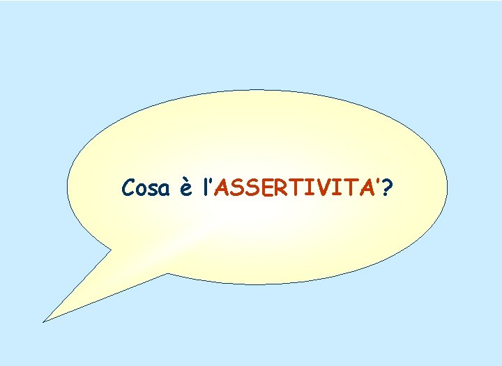 Cosa è l’ASSERTIVITA’? 