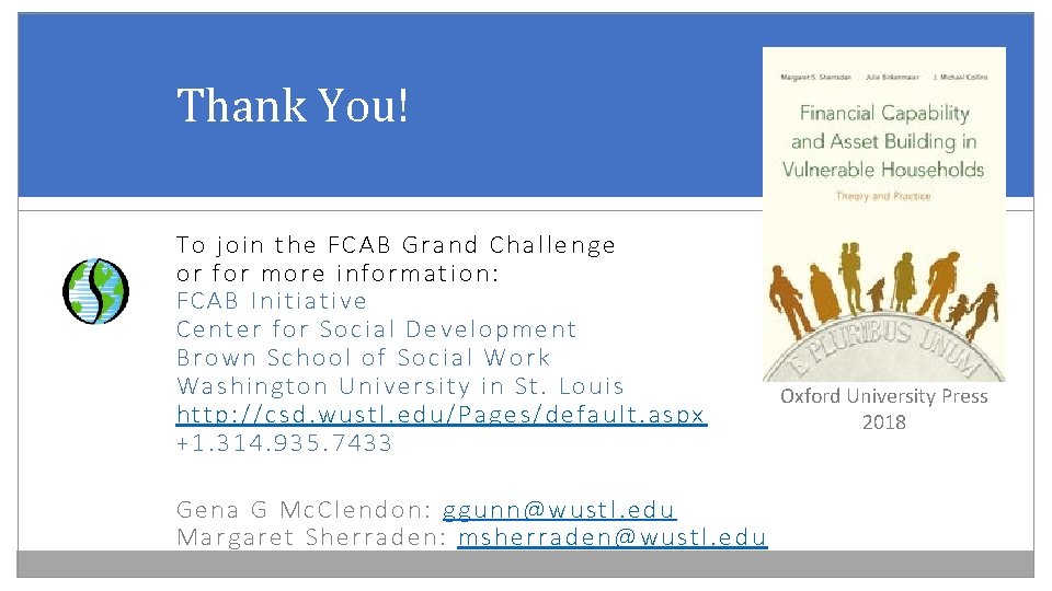 Thank You! To join the FCAB Grand Challenge or for more information: FCAB Initiative