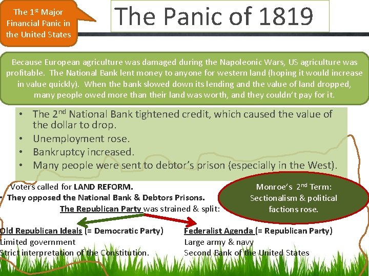The 1 st Major Financial Panic in the United States The Panic of 1819
