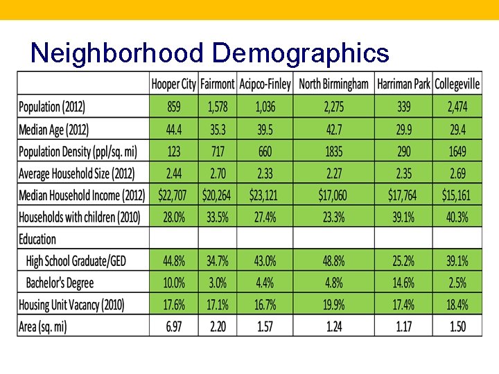 Neighborhood Demographics 