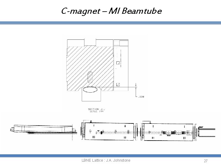 C-magnet – MI Beamtube LBNE Lattice : J. A. Johnstone 27 