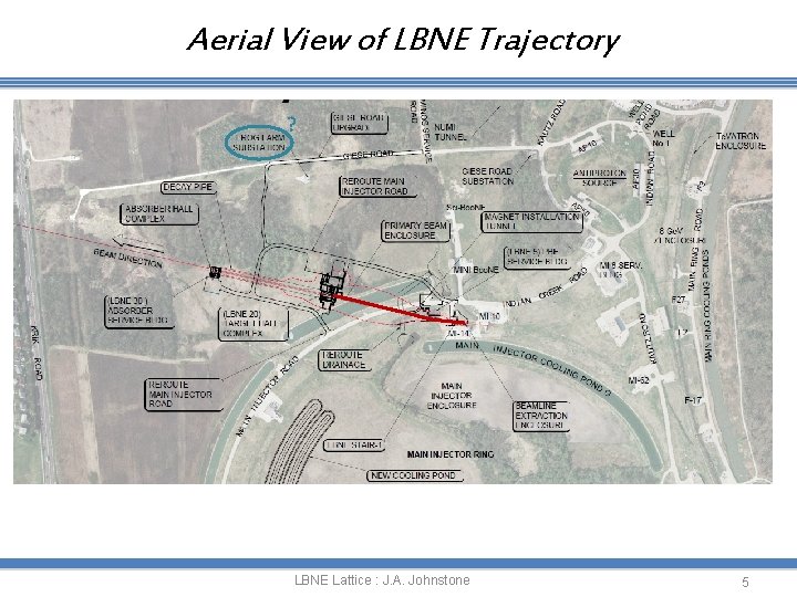 Aerial View of LBNE Trajectory ? LBNE Lattice : J. A. Johnstone 5 
