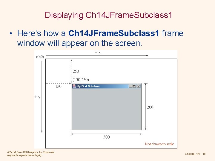 Displaying Ch 14 JFrame. Subclass 1 • Here's how a Ch 14 JFrame. Subclass Displaying Ch 14 JFrame. Subclass 1 • Here's how a Ch 14 JFrame. Subclass