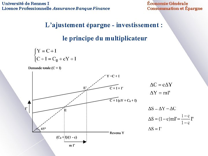 Université de Rennes I Licence Professionnelle Assurance Banque Finance Économie Générale Consommation et Épargne