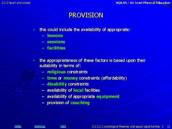 3. 1. 3 Sport and society AQA AS / A 1 Level Physical Education