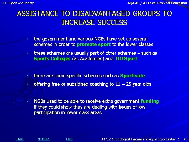 3. 1. 3 Sport and society AQA AS / A 1 Level Physical Education
