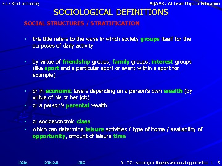 3. 1. 3 Sport and society AQA AS / A 1 Level Physical Education