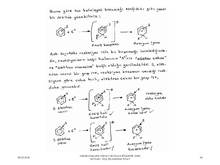 26. 10. 2021 KİM 242 ORGANİK KİMYA II (BİYOLOJİ BÖLÜMÜ 9 DERS NOTLARI -