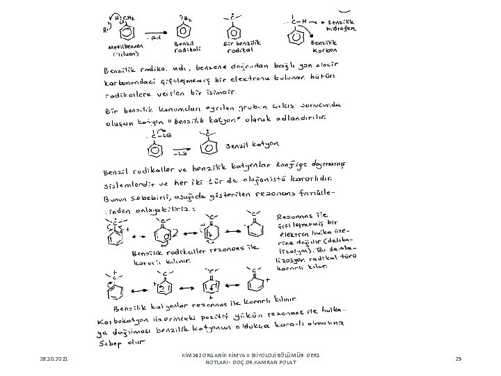 26. 10. 2021 KİM 242 ORGANİK KİMYA II (BİYOLOJİ BÖLÜMÜ 9 DERS NOTLARI -