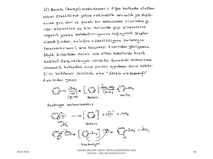 26. 10. 2021 KİM 242 ORGANİK KİMYA II (BİYOLOJİ BÖLÜMÜ 9 DERS NOTLARI -