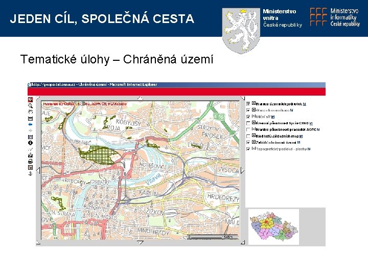 JEDEN CÍL, SPOLEČNÁ CESTA Tematické úlohy – Chráněná území Ministerstvo vnitra České republiky 