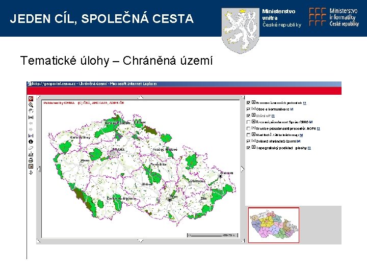JEDEN CÍL, SPOLEČNÁ CESTA Tematické úlohy – Chráněná území Ministerstvo vnitra České republiky 