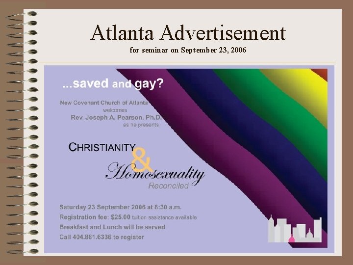 Atlanta Advertisement for seminar on September 23, 2006 