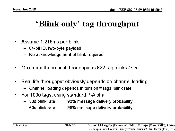 November 2009 doc. : IEEE 802. 15 -09 -0804 -01 -004 f ‘Blink only’