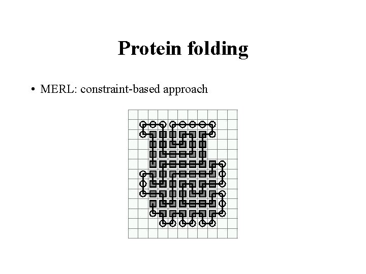 Protein folding • MERL: constraint-based approach 