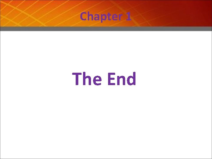 Chapter 1 The End 