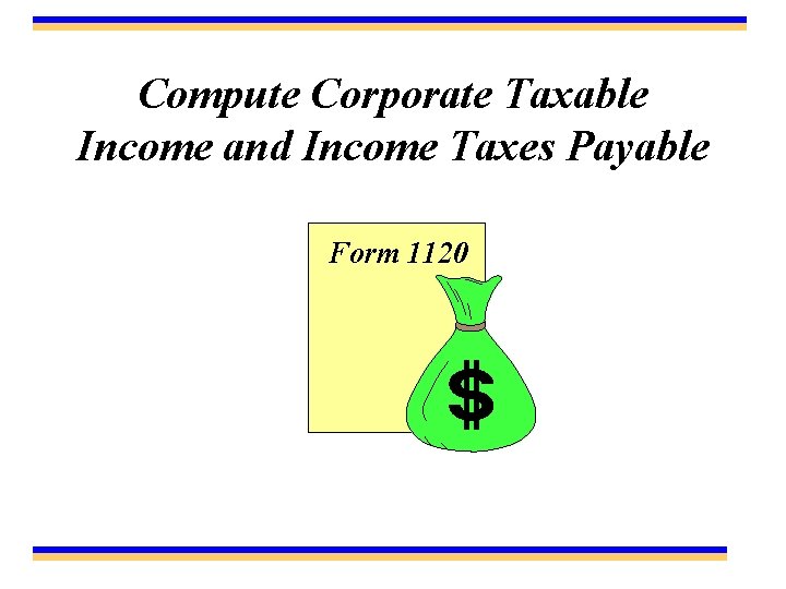 Compute Corporate Taxable Income and Income Taxes Payable Form 1120 