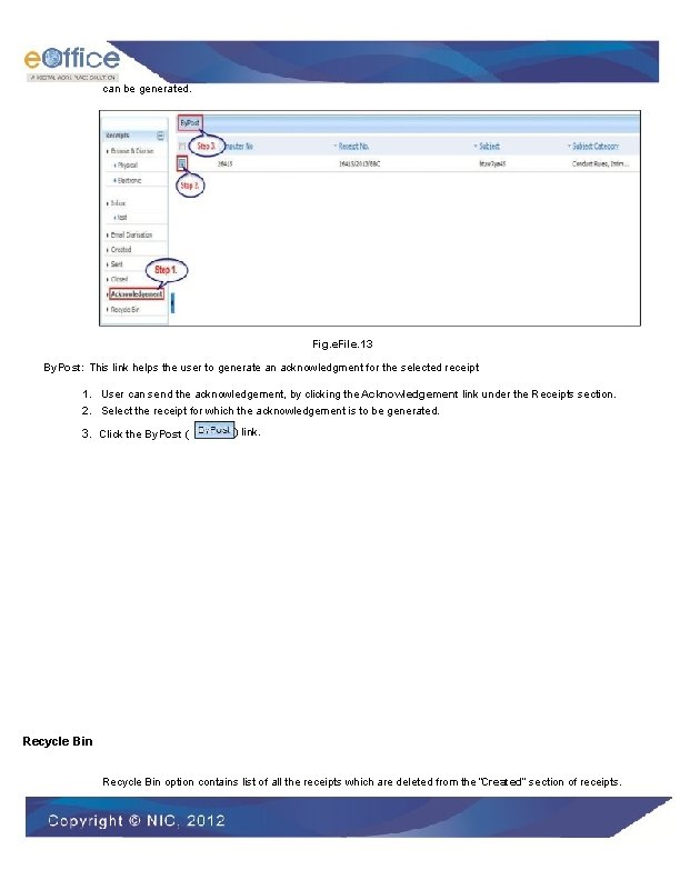 can be generated. Fig. e. File. 13 By. Post: This link helps the user