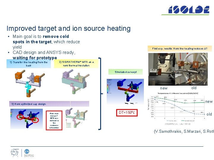 Improved target and ion source heating • Main goal is to remove cold spots