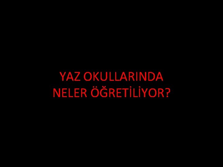 YAZ OKULLARINDA NELER ÖĞRETİLİYOR? 