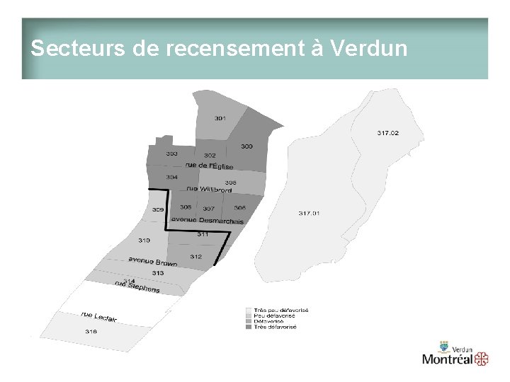 Secteurs de recensement à Verdun 