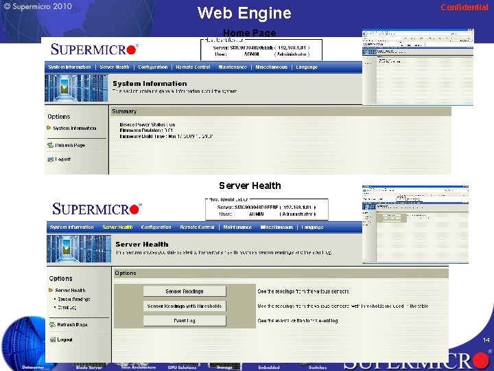 Web Engine Confidential Home Page Server Health 14 