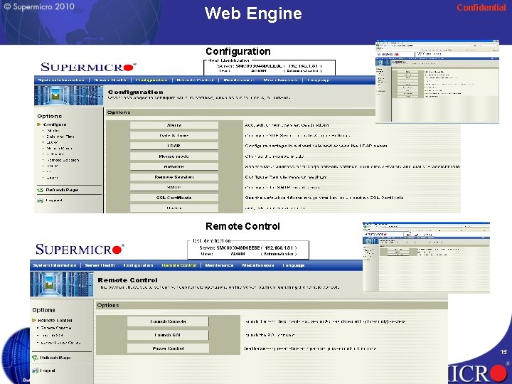 Web Engine Confidential Configuration Remote Control 15 