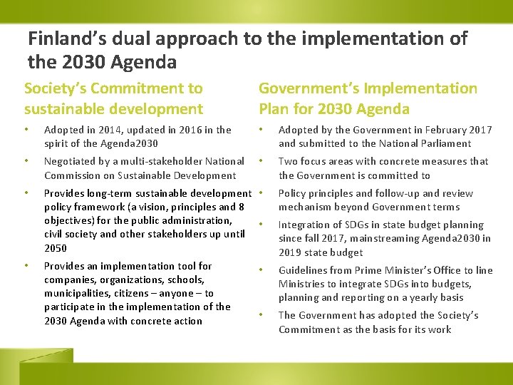 The National Implementation Plan for the Sustainable Development