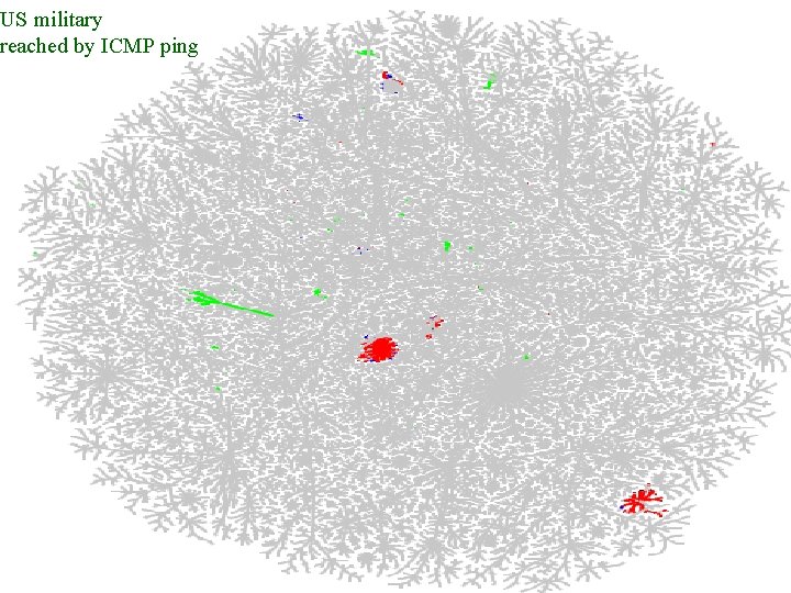 US military reached by ICMP ping Mapping the Internet and intranets slide 56 of