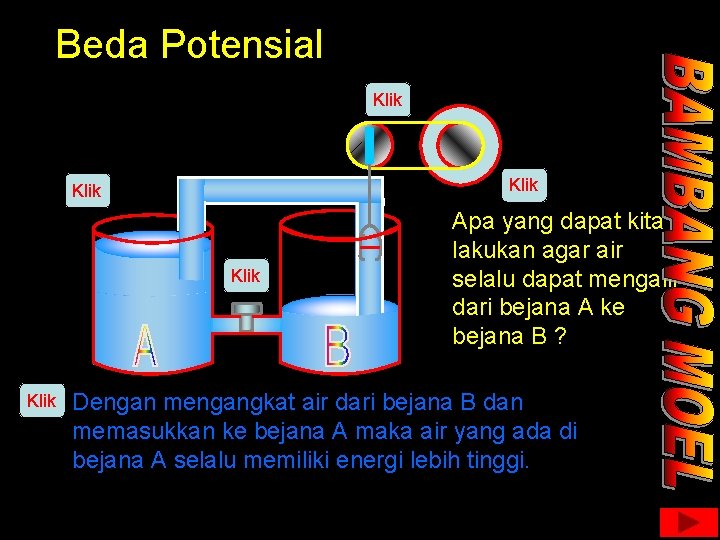 Beda Potensial Klik Klik Apa yang dapat kita lakukan agar air selalu dapat mengalir